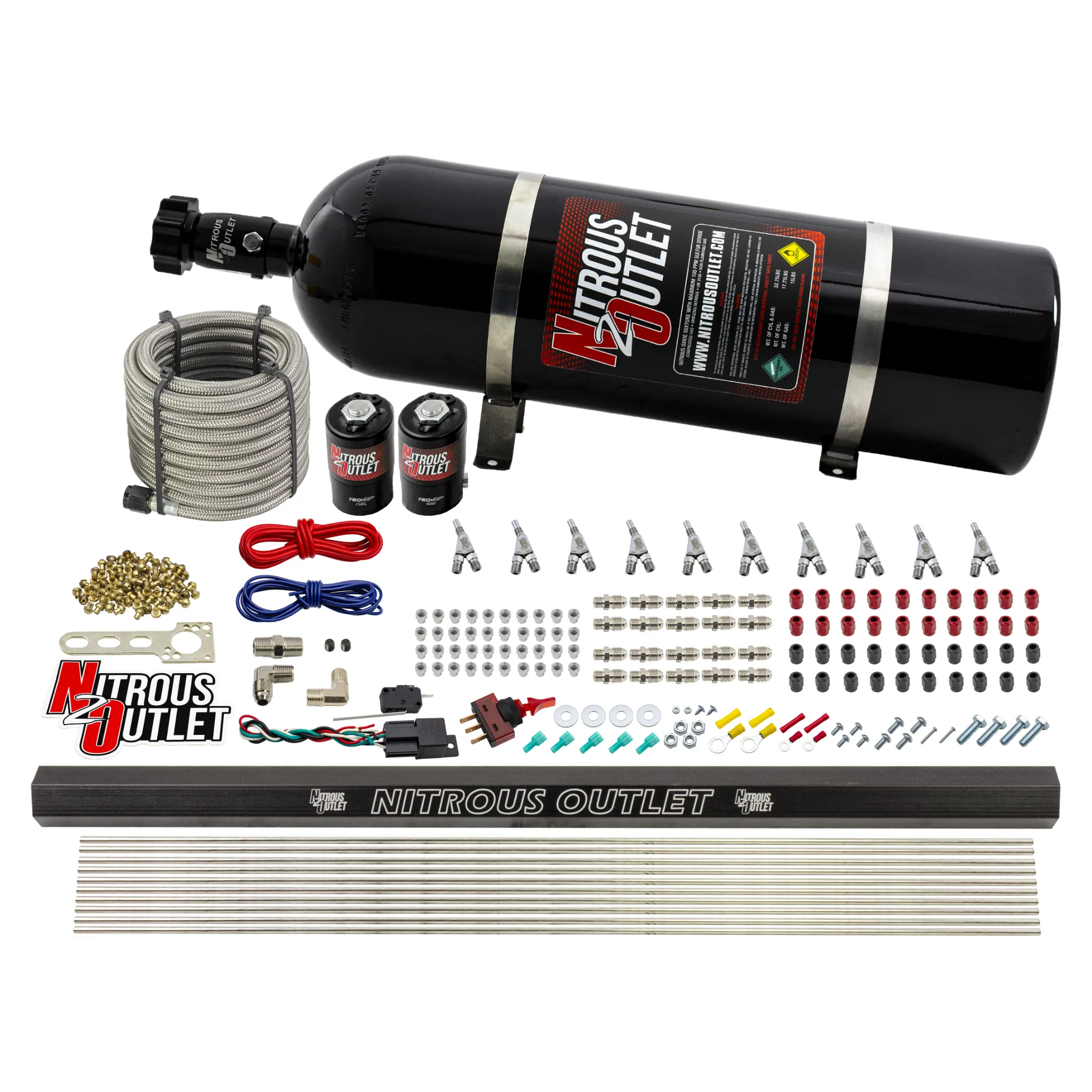 Nitrous Outlet 10 Cylinder Direct Port System - .122 Nitrous Solenoid/.310 Fuel