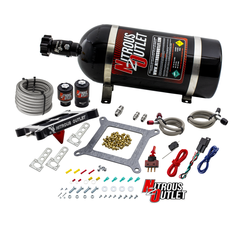 4150 Stinger 4 Solenoid Forward Conversion Kit Braided Hoses .122 Nitrous Soleno