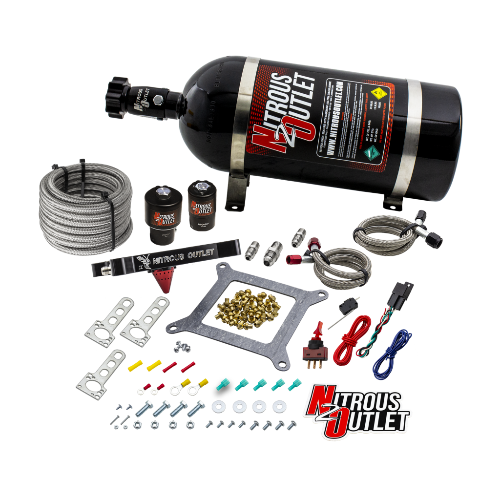 4150 Stinger 2 Race System Braided Hoses .178 Trashcan Nitrous Solenoid .310 Fue