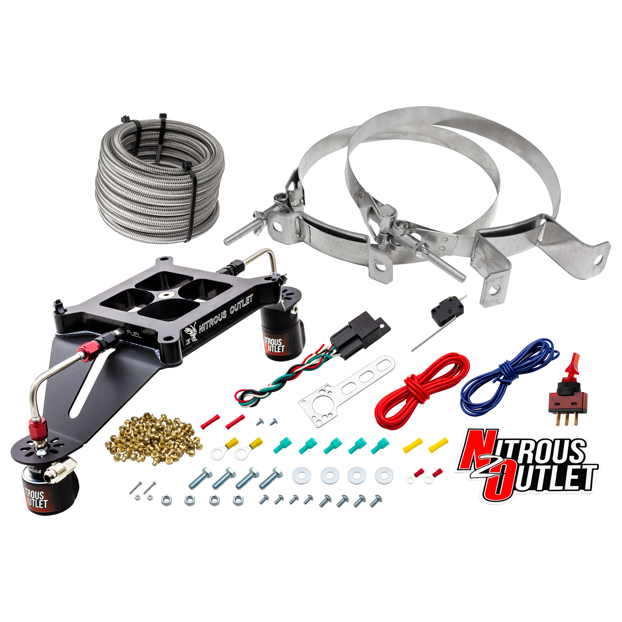 4150 Stinger 4 System Hard-line .122 Nitrous Solenoid .177 Fuel Solenoid Deep Br