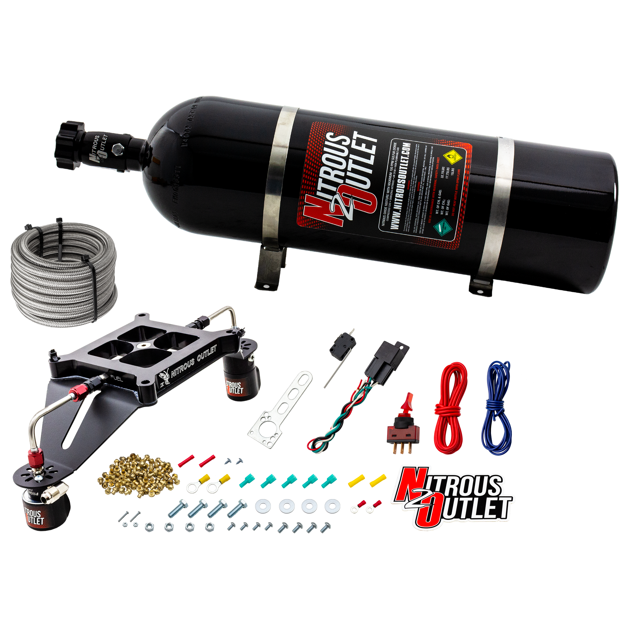 4150 Stinger 4 System Hard-line .122 Nitrous Solenoid .177 Fuel Solenoid Deep Br