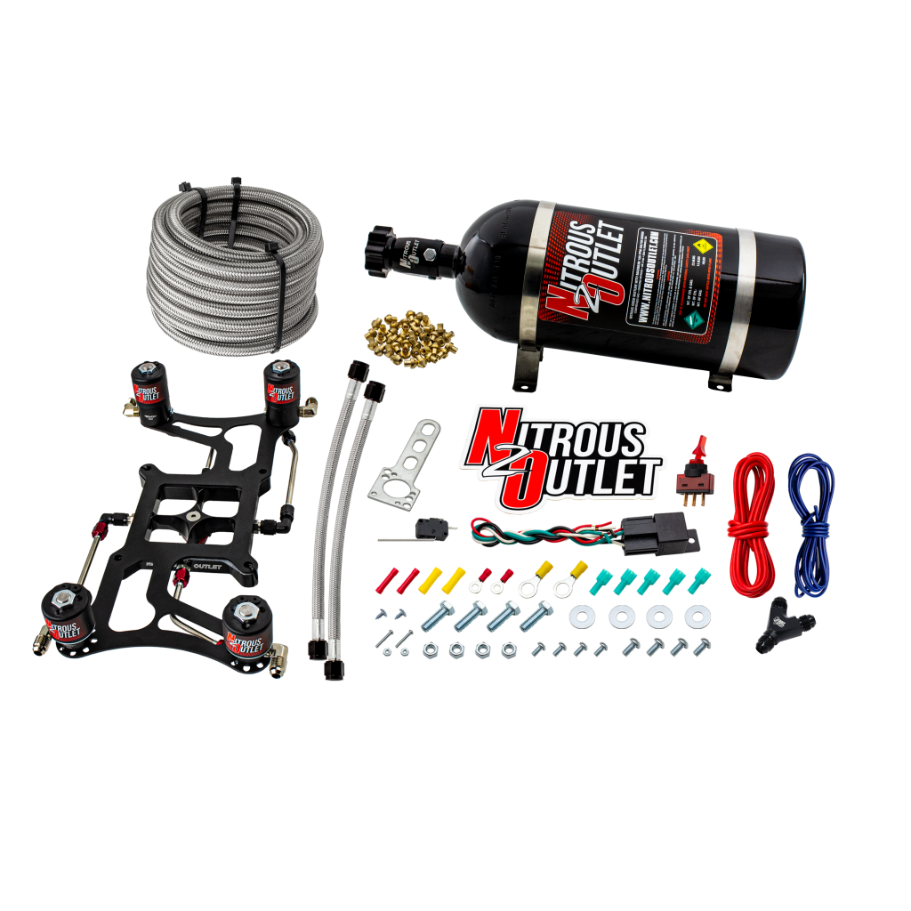4150 Hornet 3 Race Dual Stage System Hard-line Two .178 Trashcan Nitrous Solenoi