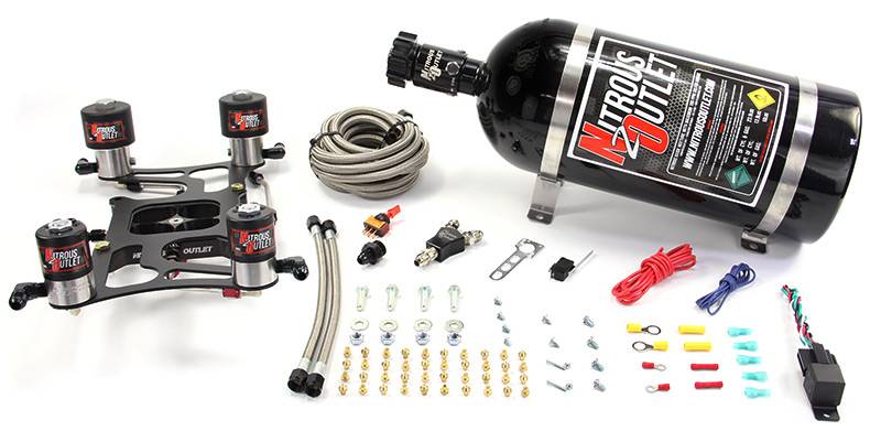 4150 Hornet 3 Race Dual Stage System Hard-line Two .178 Trashcan Nitrous Solenoi