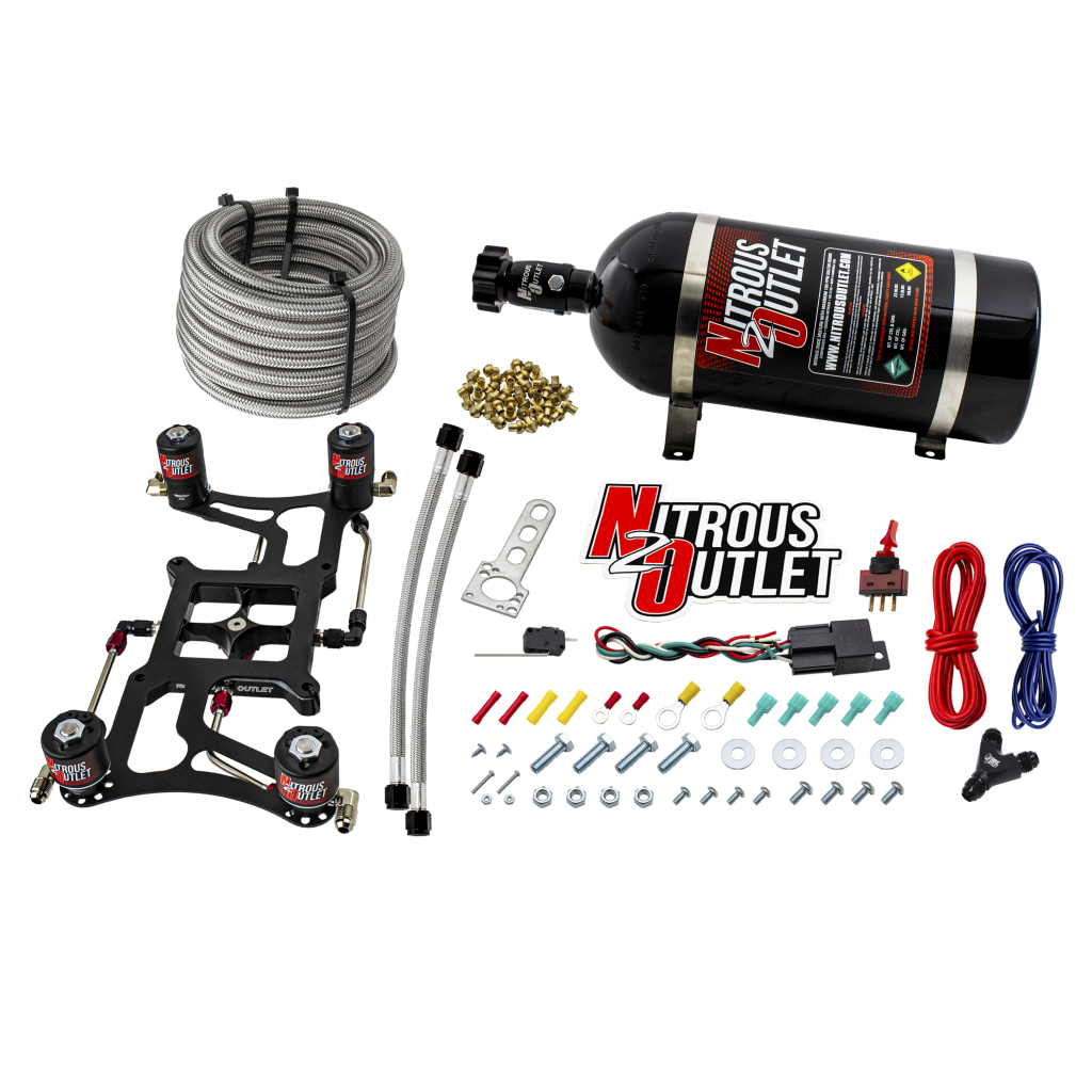 4500 Hornet 2 Race Dual Stage System Hard-line Two .178 Trashcan Nitrous Solenoi