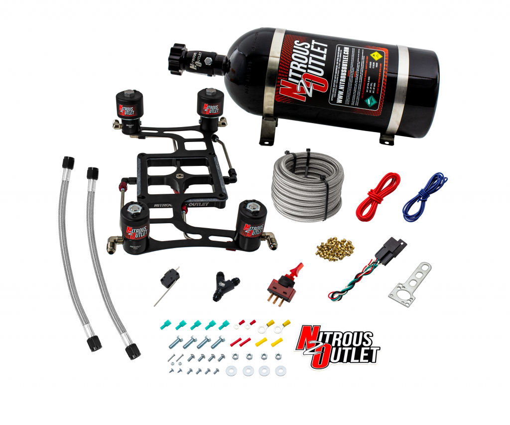 4500 Hornet 2 Race Dual Stage System Hard-line Two .178 Trashcan Nitrous Solenoi