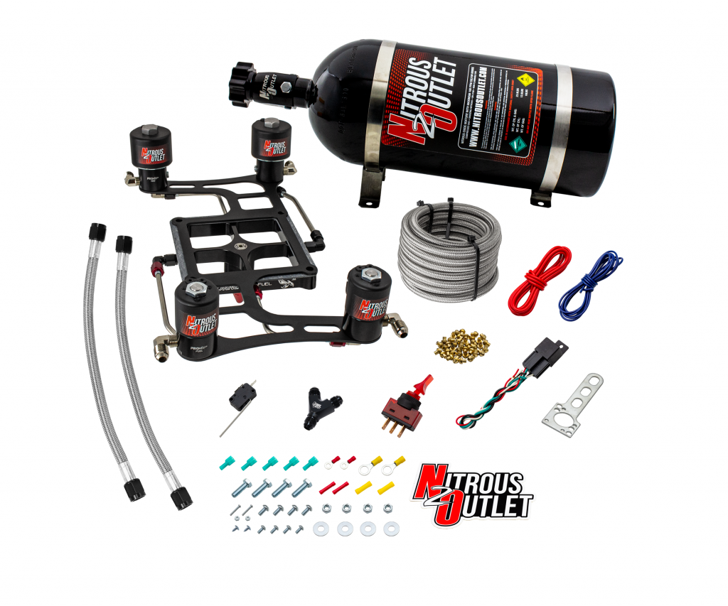 4500 Hornet 3 Race Dual Stage System Hard-line Two .178 Trashcan Nitrous Solenoi