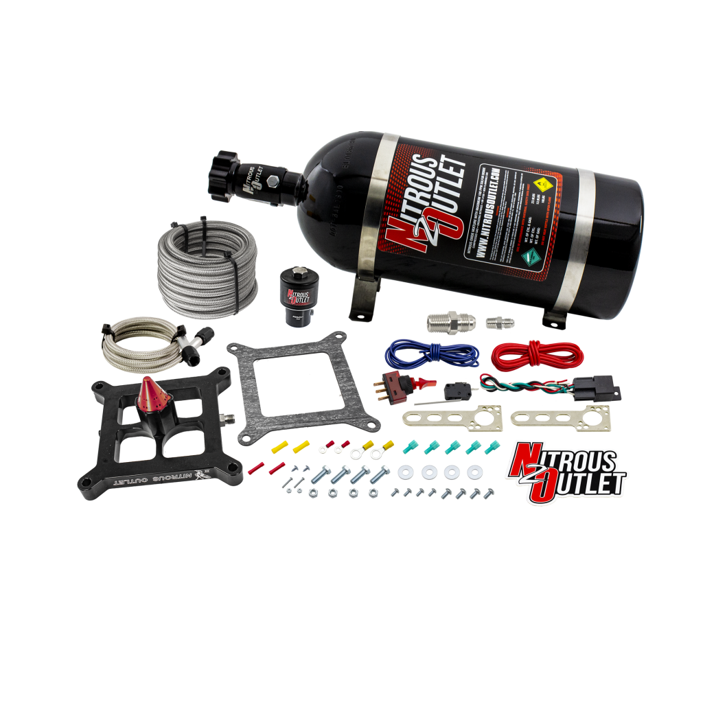 4150 Stinger 3 Dry Race System Braided Hoses .178 Trashcan Nitrous Solenoid Univ