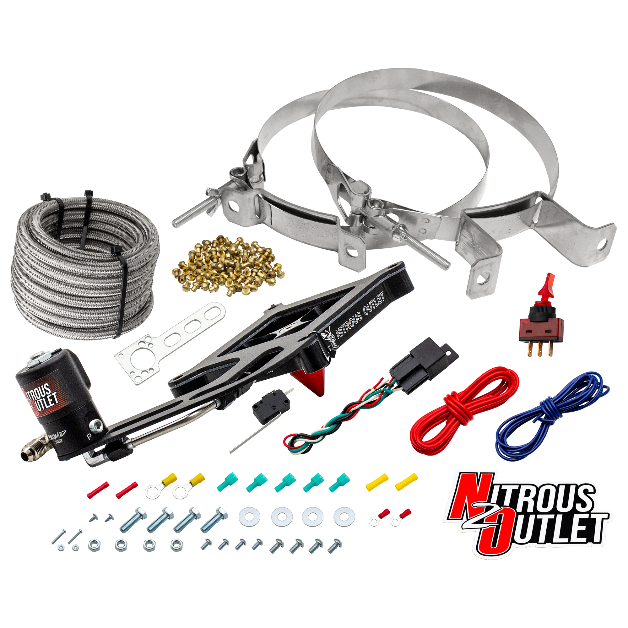 Nitrous Outlet 4150 Stinger 2 Dry System - Hard-line/.122 Nitrous Solenoid/Boome