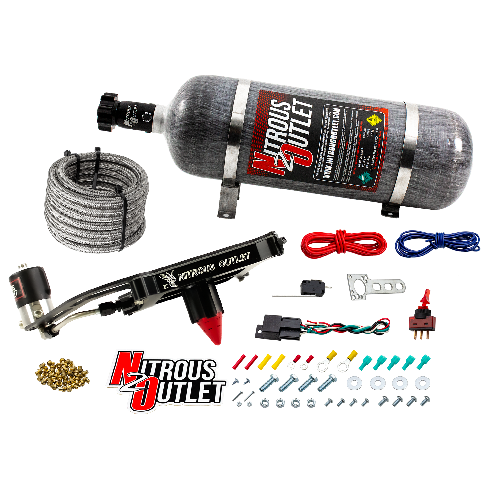 4150 Stinger 3 Dry System Hard-line .122 Nitrous Solenoid Boomerang Solenoid Bra
