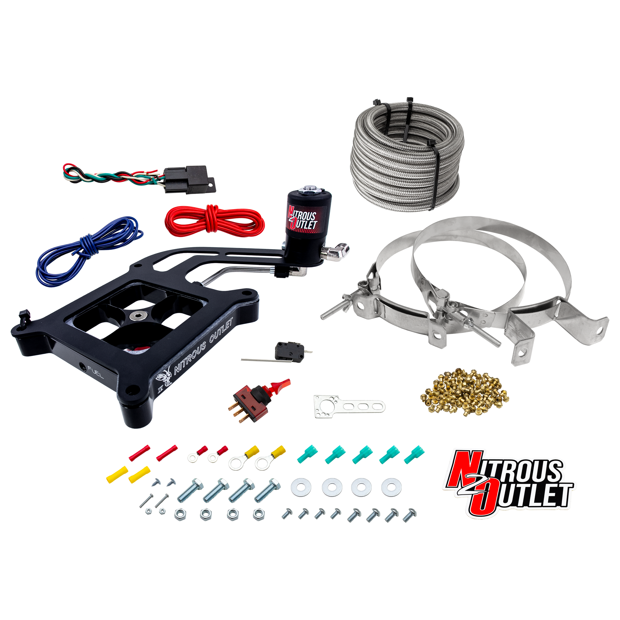 Nitrous Outlet 4150 Stinger 4 Dry System - Hard-line/.122 Nitrous Solenoid/Boome