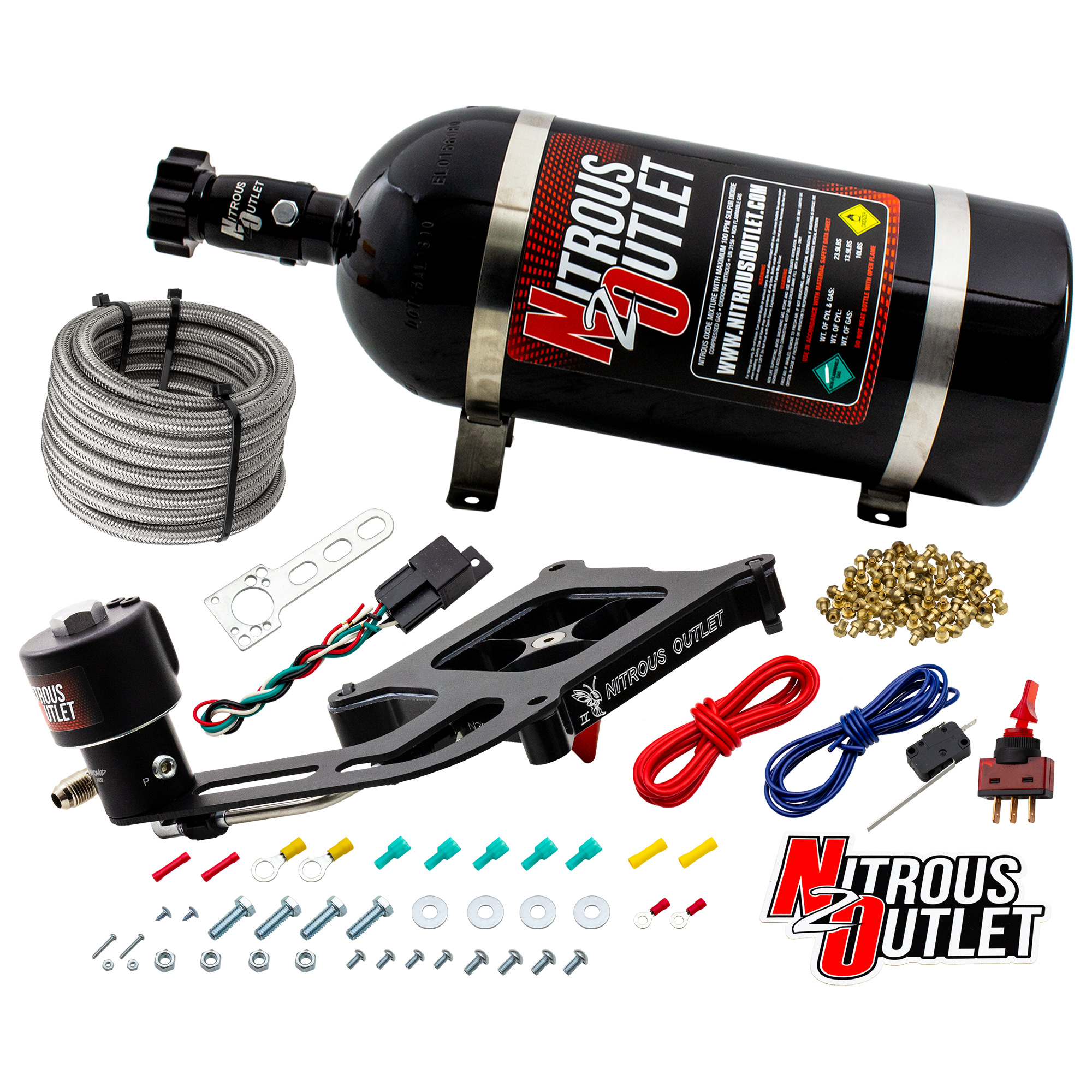 Nitrous Outlet 4150 Stinger 4 Dry Race System - Hard-line/.178 Trashcan Nitrous