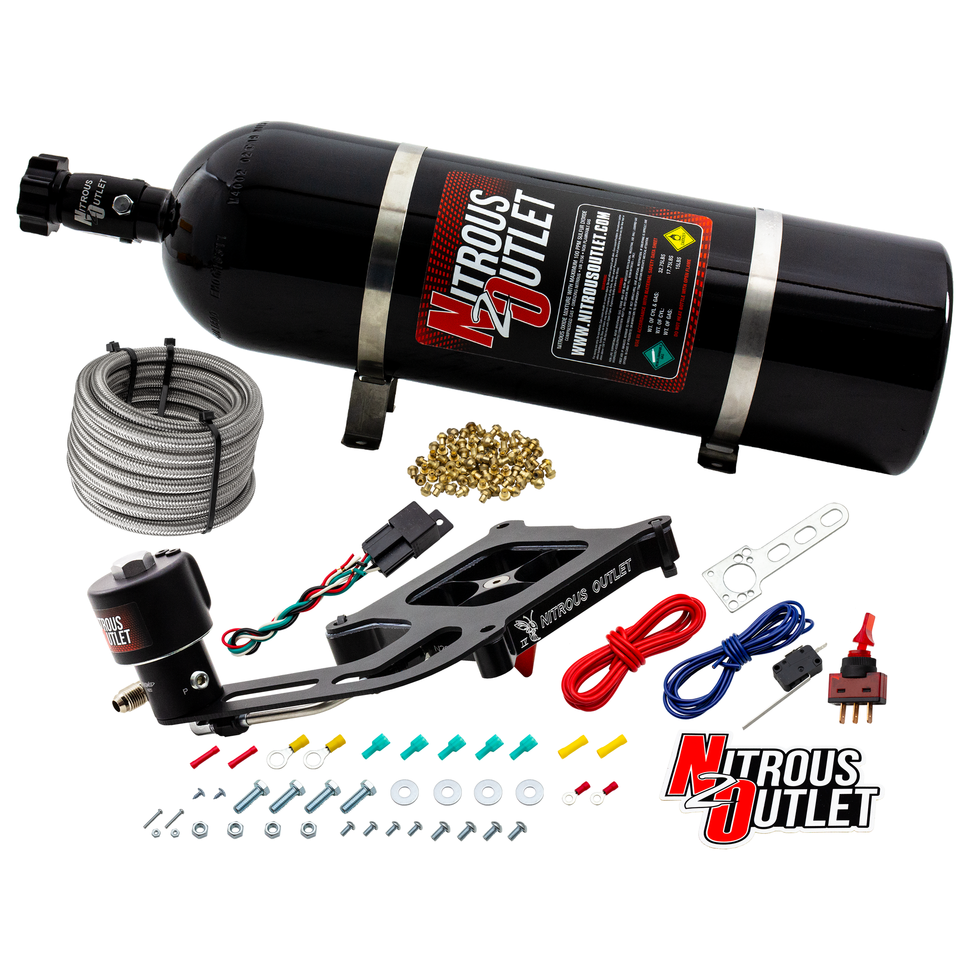 Nitrous Outlet 4150 Stinger 4 Dry Race System - Hard-line/.178 Trashcan Nitrous