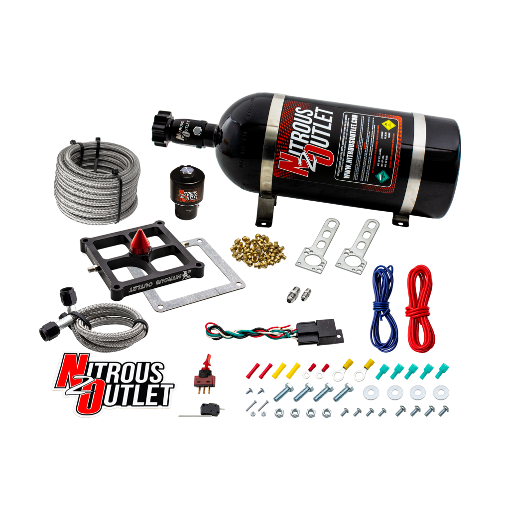 4500 Stinger 4 Dry Race System Braided Hoses .178 Trashcan Nitrous Solenoid Univ
