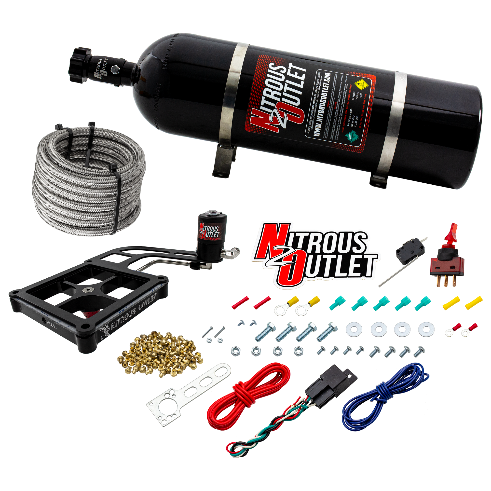 Nitrous Outlet 4500 Stinger 2 Dry System - Hard-line/.122 Nitrous Solenoid/Boome