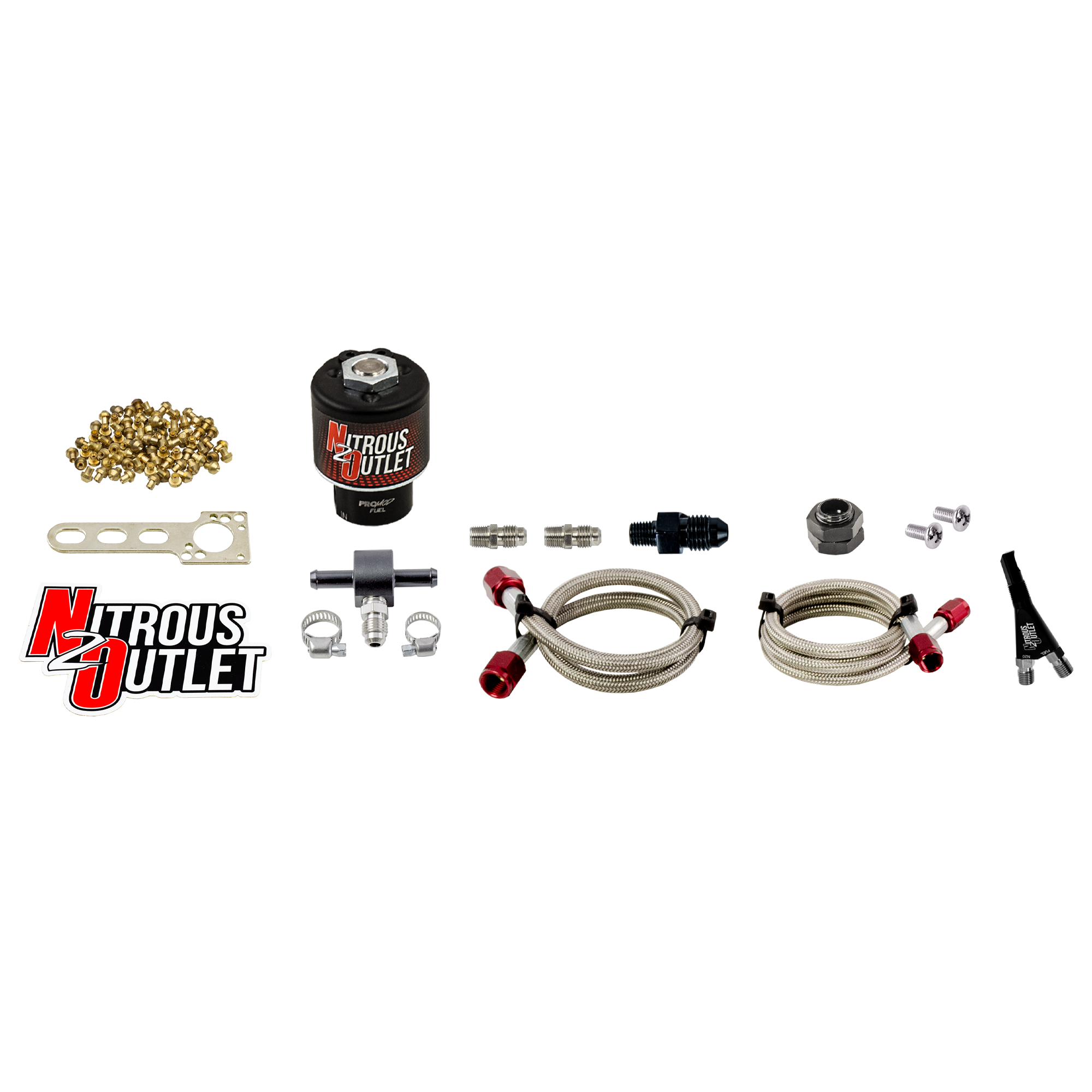 Dry to Wet Conversion Kit Braided Hoses .177 Fuel Solenoid 1 8 Inch NPT Nozzle U