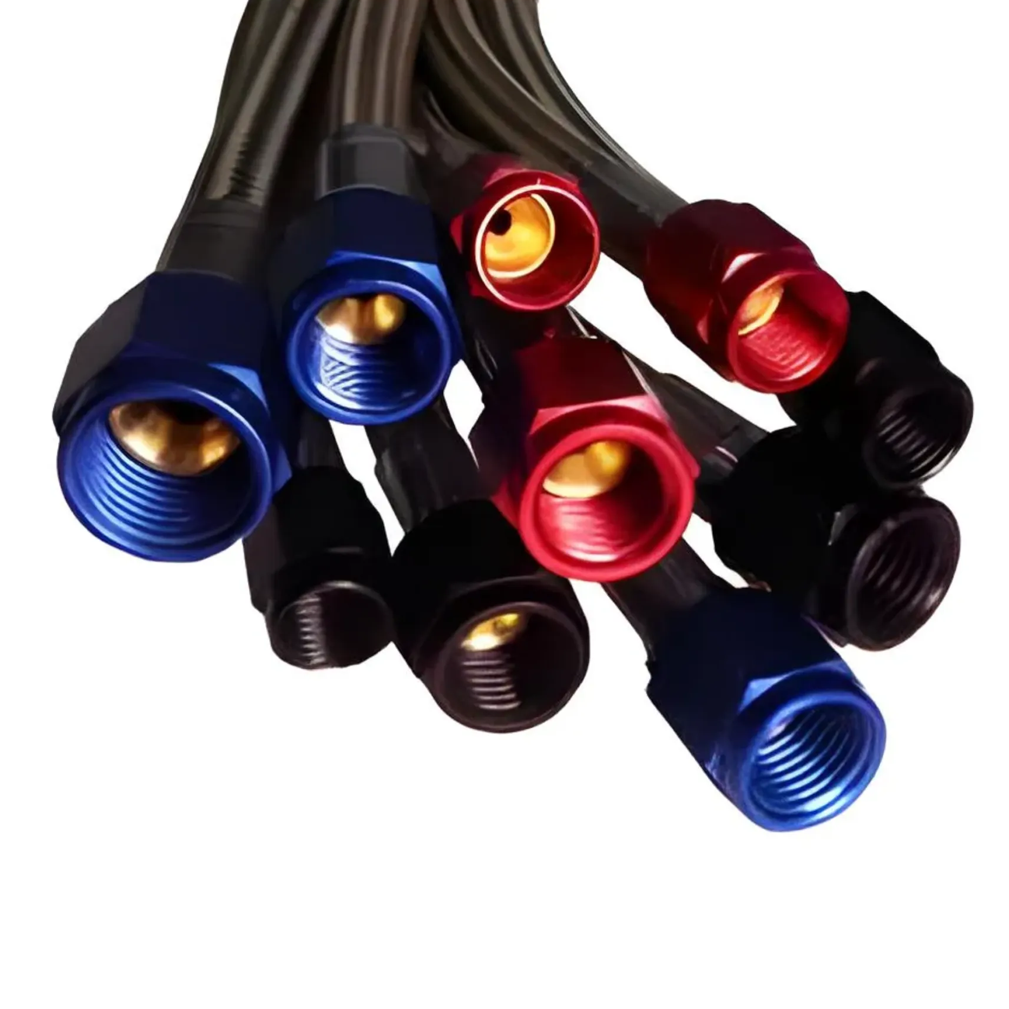 12 Inch 4AN-3AN Race Stainless Braided Hose Red B Nuts Nitrous Outlet