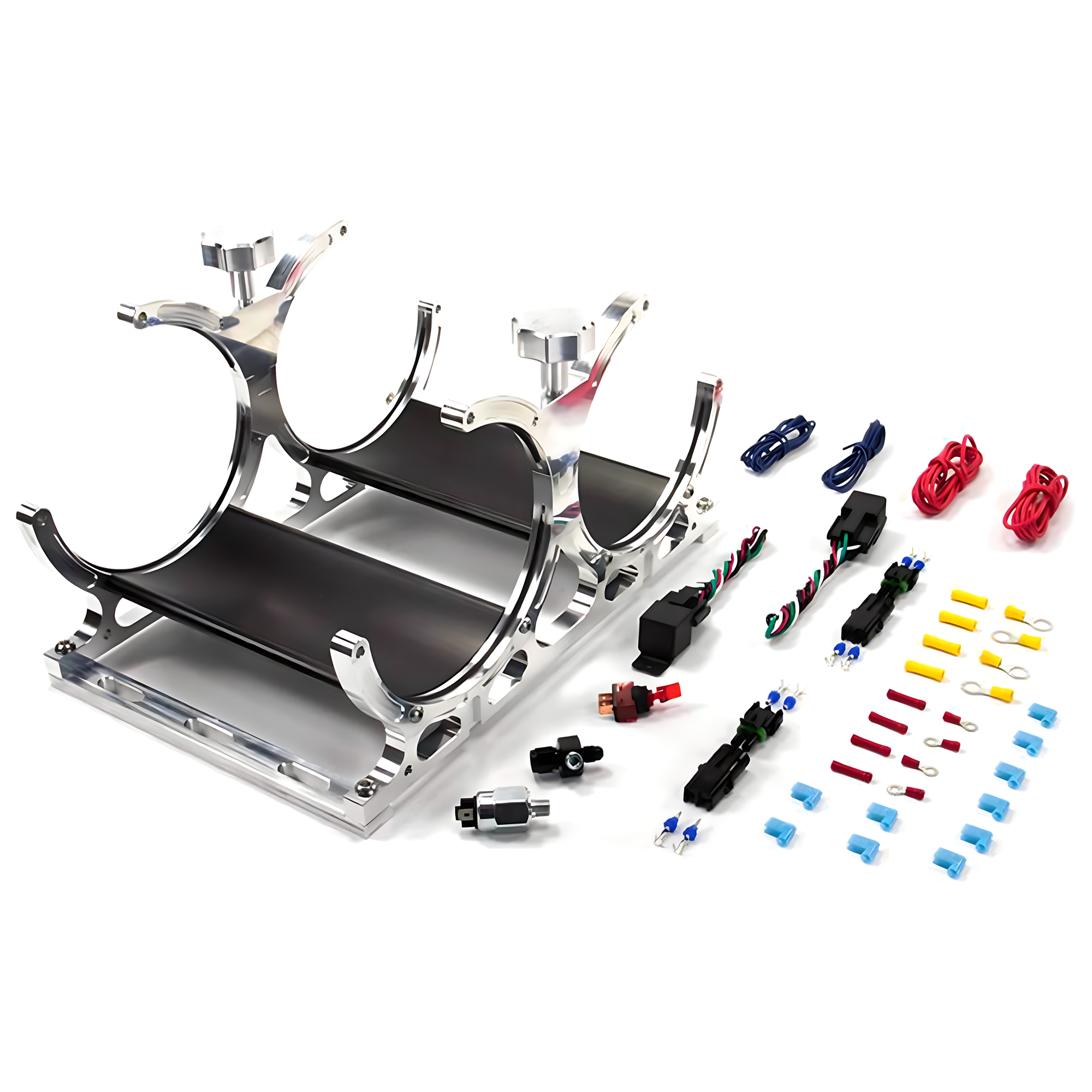 Dual Billet Automatic Heated Vertical Mount Nitrous Bottle Bracket 10lb/15lb/4AN