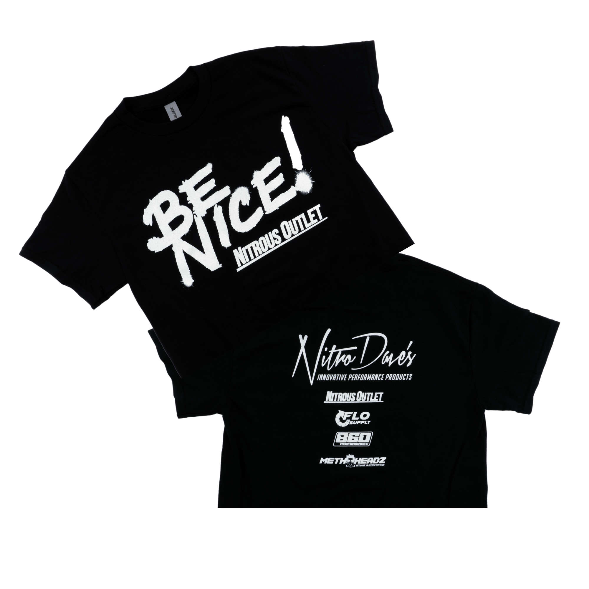 Nitrous Outlet Be Nice T-Shirt - 2X-Large/Black/Glow-N-Dark, 00-90009-2XL