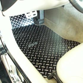 1999-2004 C5 Corvette, Floor Mat Diamond Plate Black Show Mat 2pc, 100% Aluminum