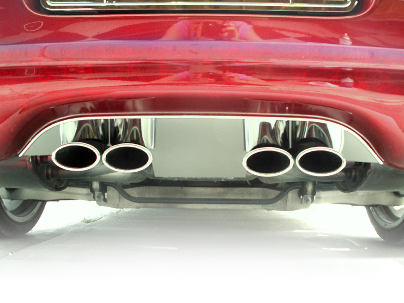 1999-2004 C5 Corvette, Exhaust Filler Panel Polished Stock, 100% Stainless Steel