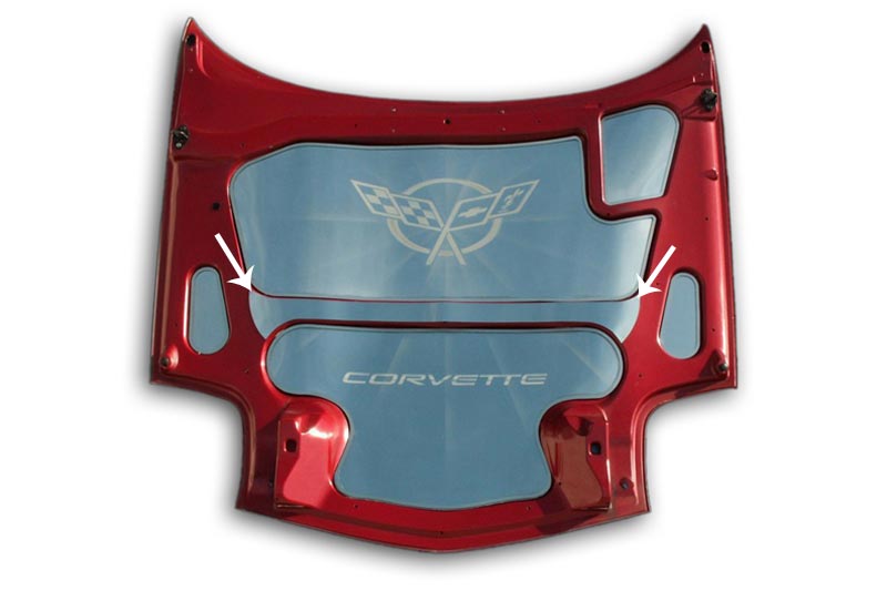 1997-2004 C5 Corvette, Hood Center Brace Cover Polished, Stainless Steel