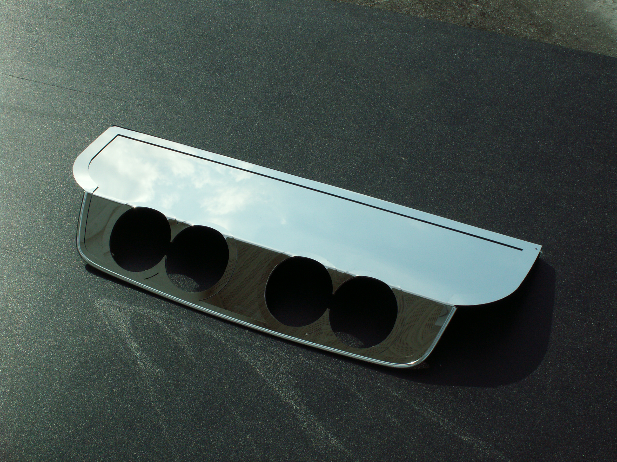 2005-2013 C6 Corvette, Exhaust Filler Panel BB RTE 66 4" Round Quad Polished, Stainless Steel