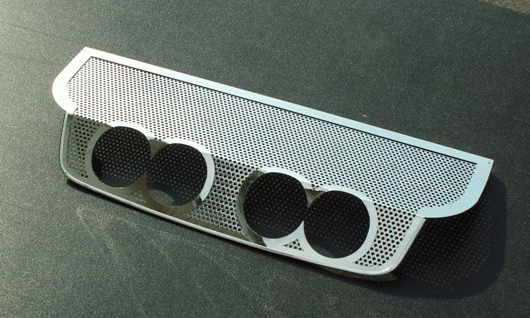 2005-2013 C6 Corvette, Exhaust Filler Panel BB RTE 66 4" Round Quad Perforated, Stainless Steel