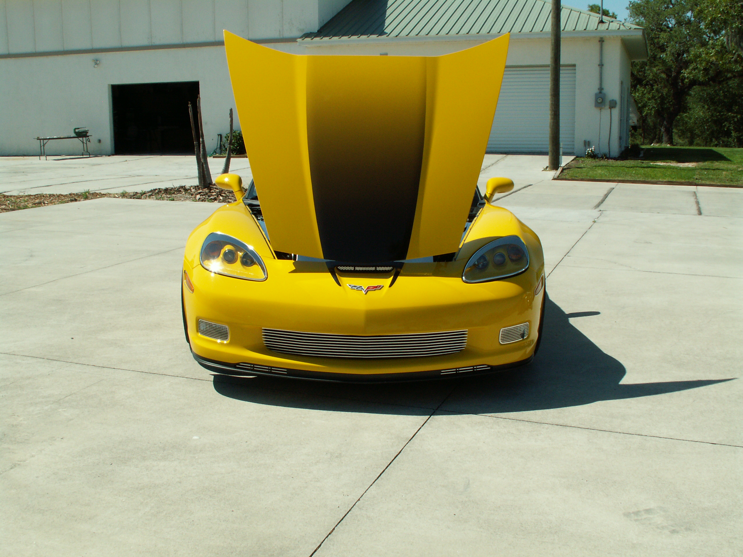 2006-2013 C6 Z06 Corvette, Hood Graphic Fade Large Z06, Stainless Steel