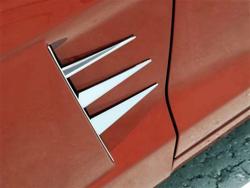 2005-2013 C6 Corvette, Vent Spears Only Polished 6pc C6, Stainless Steel