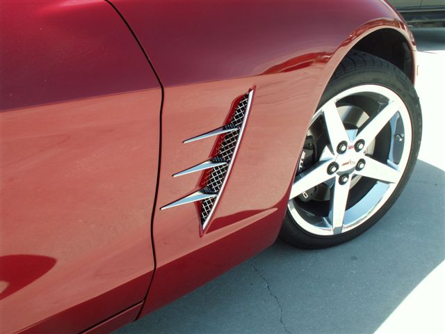 2005-2013 C6 Corvette, Vent Spears w/Laser Mesh Vents 8pc C6, Stainless Steel