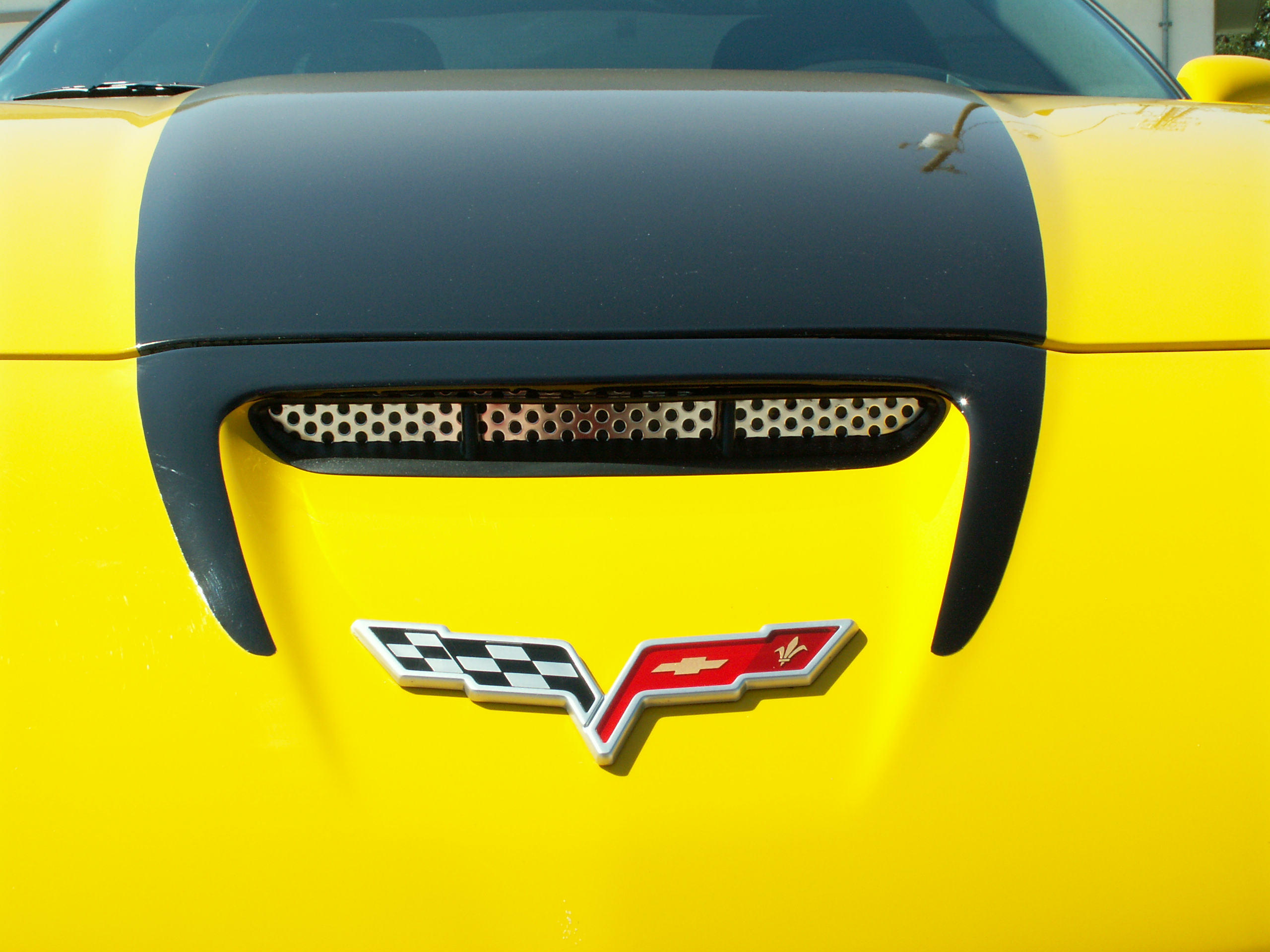 2006-2013 C6 Z06 Corvette, Hood Vent Grilles Perforated Z06, Stainless Steel
