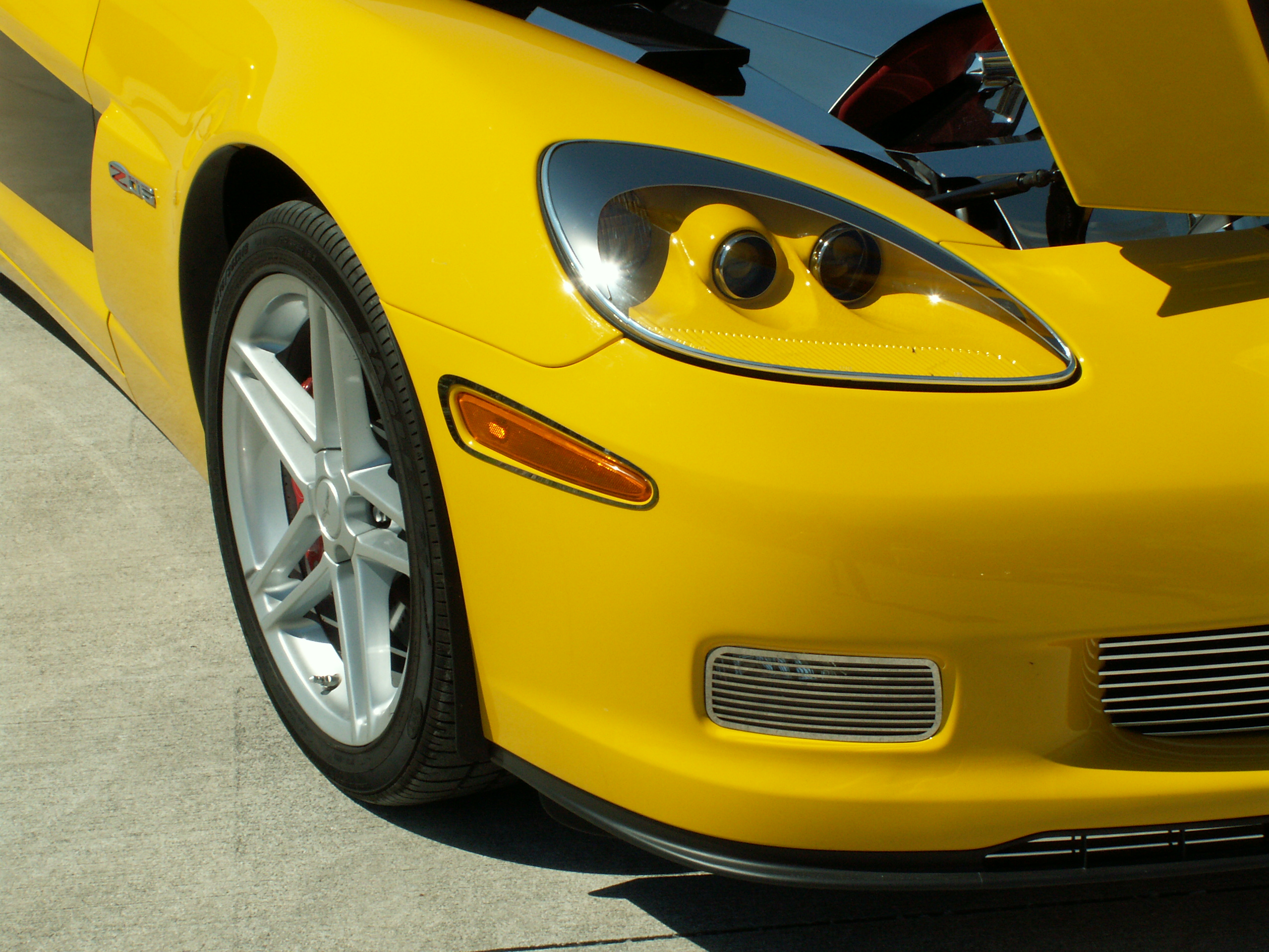 2006-2013 C6 ZR1/Z06/GS Corvette, Driving Light Covers Polished Billet Style Z06, Stainless Steel