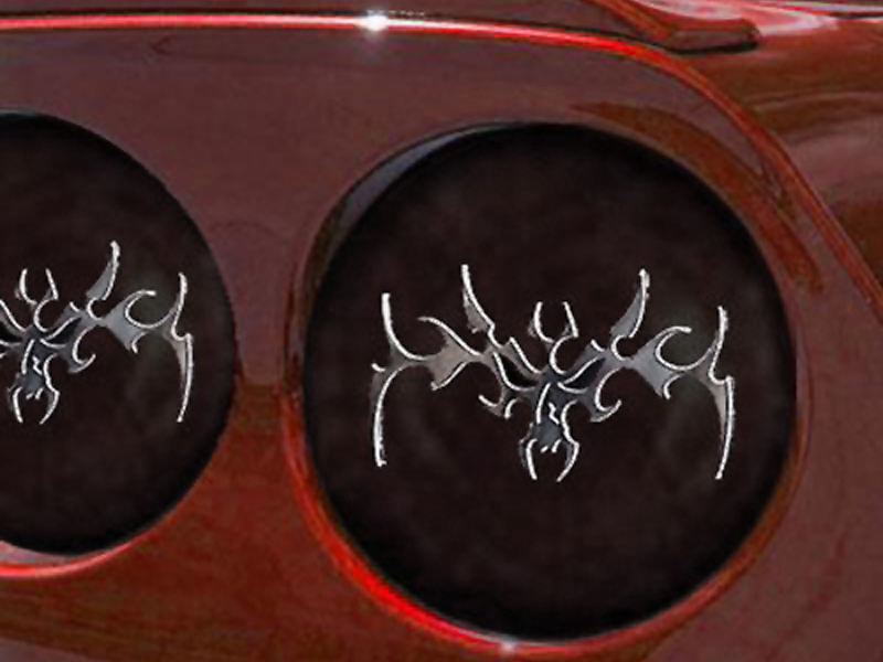 2005-2013 C6 Corvette, Tribal Skulls w/Blackout Kit 8pc, Stainless Steel