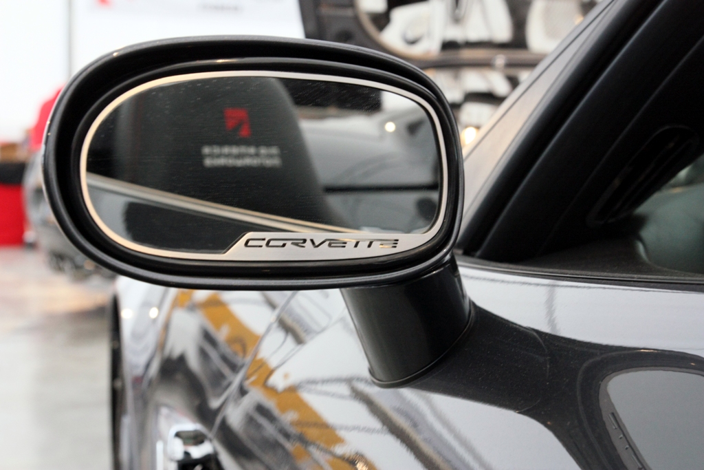 2005-2013 C6 Corvette, Mirror Trim Side View Corvette Style Auto Dim 2pc GML, Stainless Steel