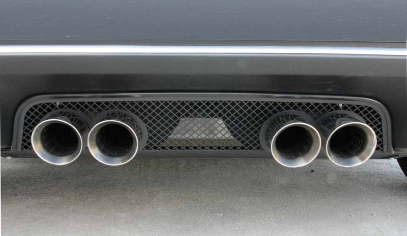 2005-2013 C6 Corvette, Exhaust Filler Panel Stock Exhaust Laser Mesh Black Stealth, Stainless Steel