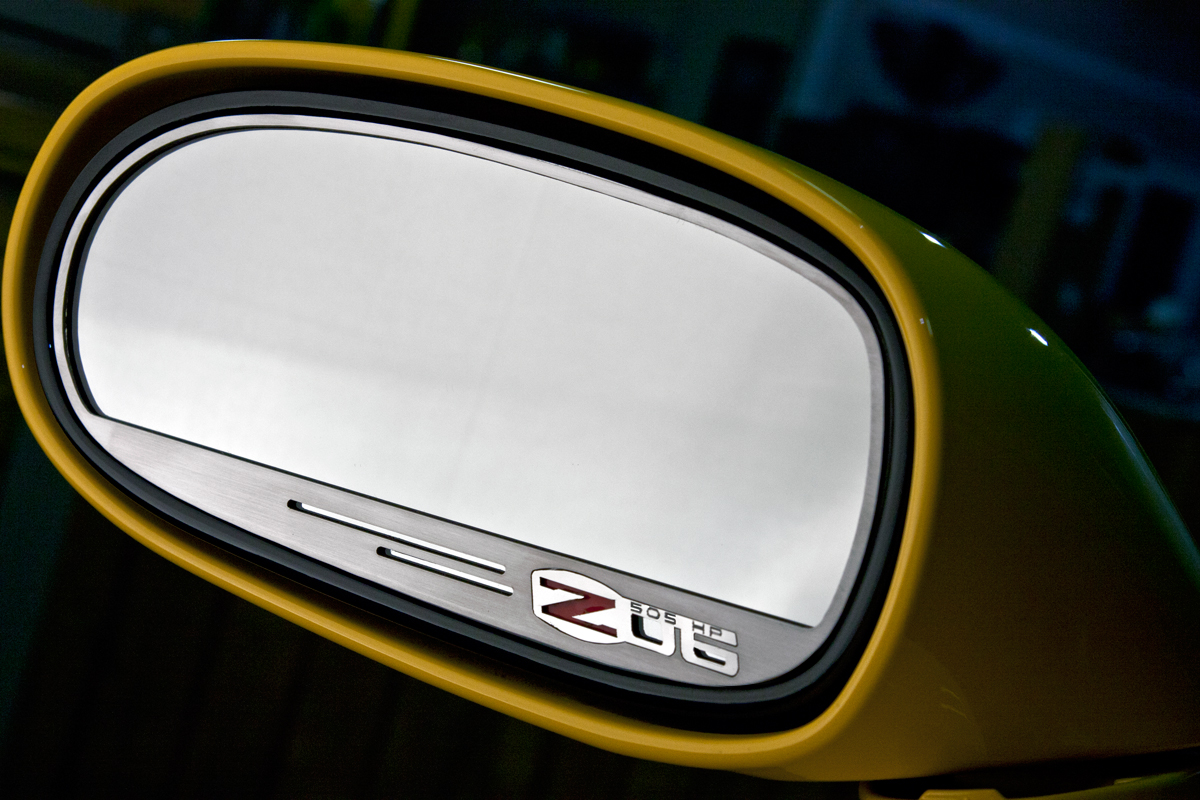 2006-2013 C6 Z06 Corvette, Mirror Trim Side View Z06 Style Auto Dim 2pc GML, Stainless Steel