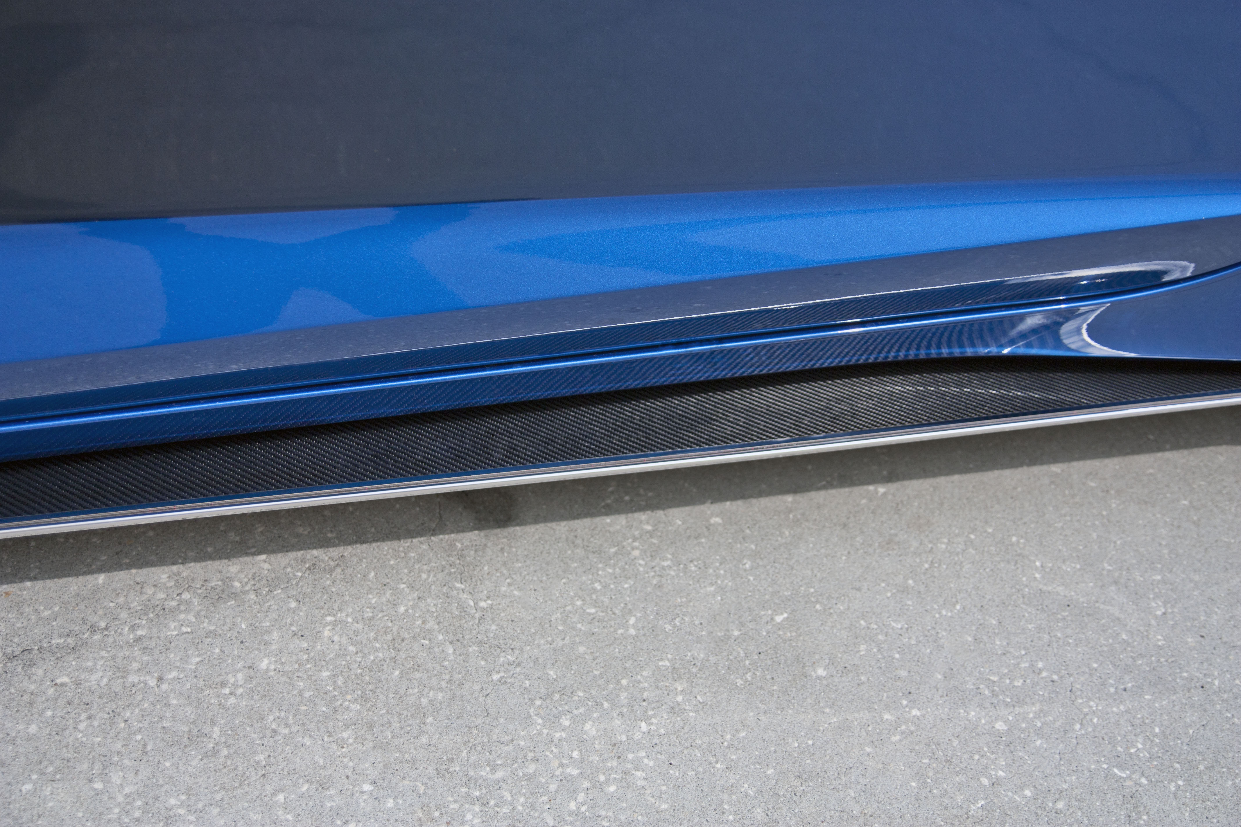 2014-2019 Chevrolet C7 Corvette, Side Skirts Overlay, American Car Craft Side Skirts Stainless w/Real Carbon Fiberglass Overlay