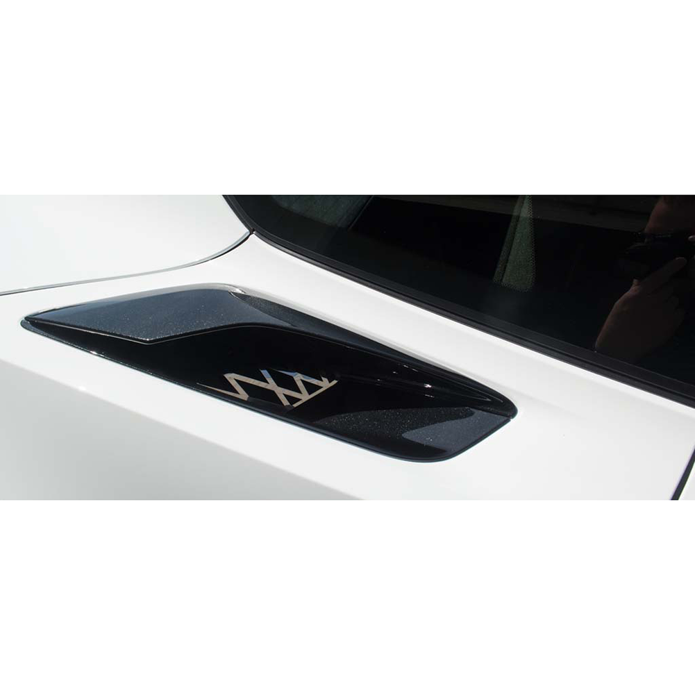 C7 Corvette Rear Quarter Vent Grille Overlay Expanded Diamond Pattern Stainless