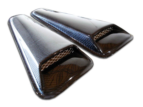 2005-2009 Ford Mustang Carbon Creations Racer Window Scoop Louvers - 2 Piece