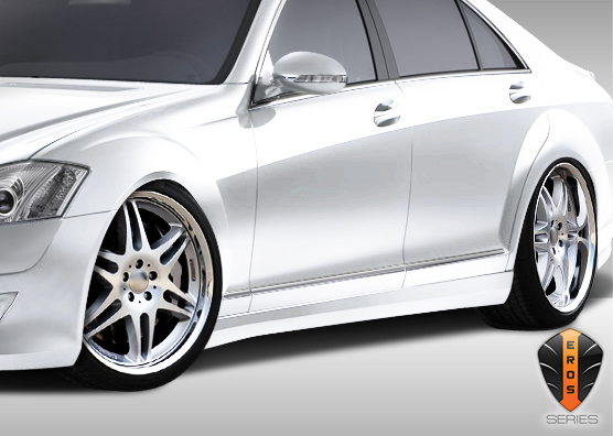 2007-2013 Mercedes S Class W221 Eros Version 1 Side Skirts Rocker Panels - 2 Pie