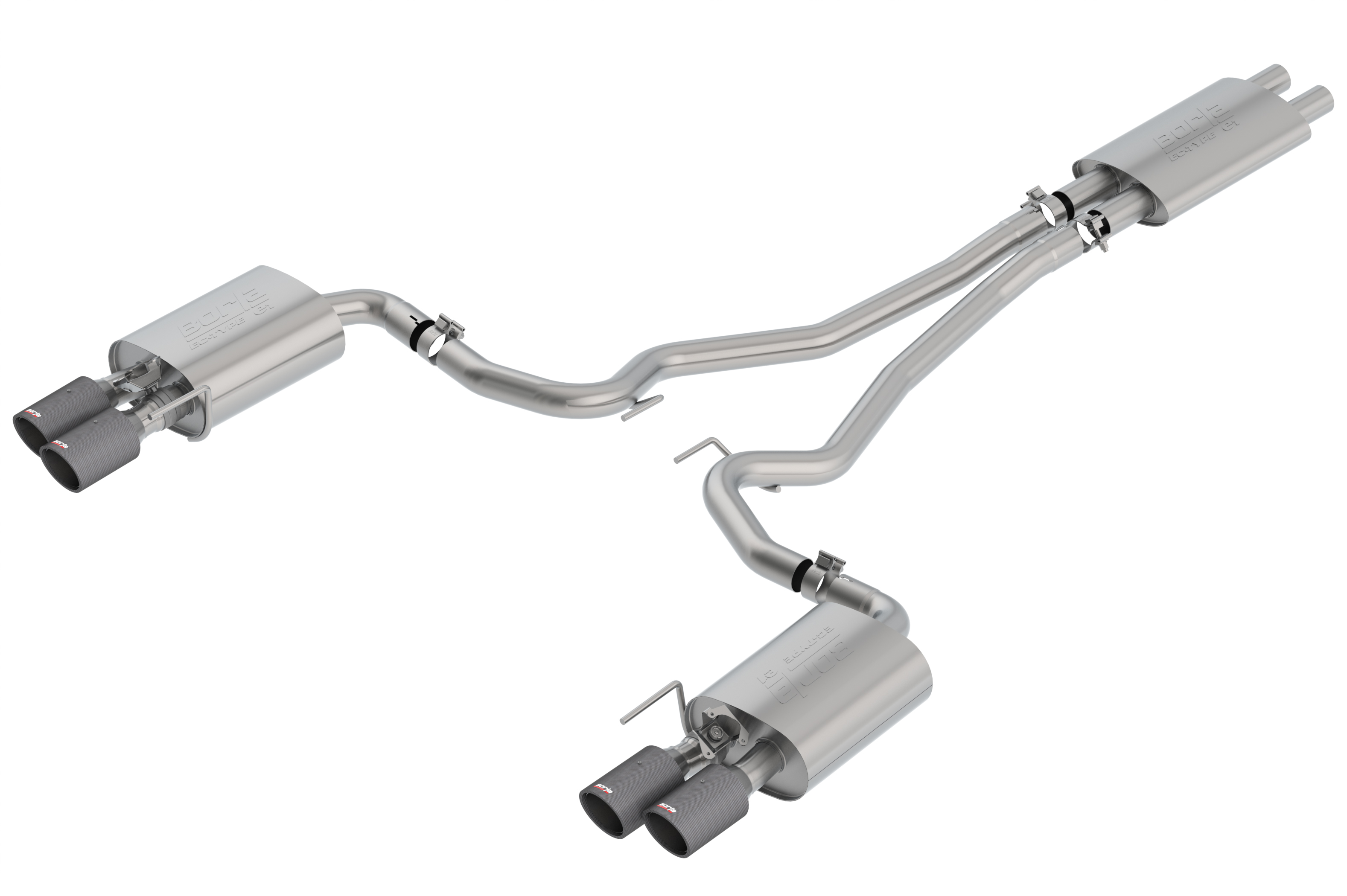 ECE Approved Touring Cat-Bacl Exhaust System, 2018-2020 Mustang V8 5.0L with Act