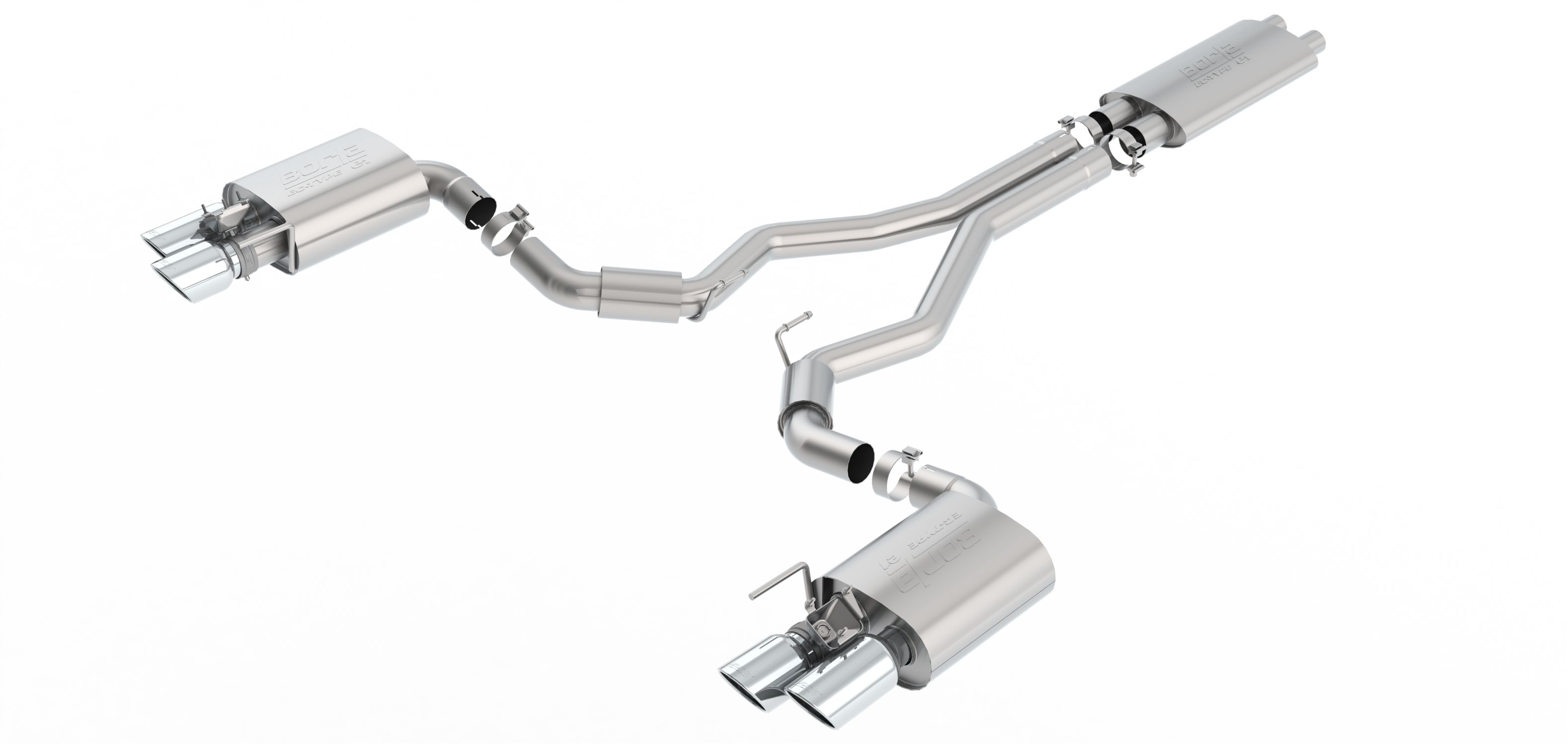 ECE Approved, Touring Cat-Back Exhaust System, 2018-2020 Mustang V8 5.0L Automat