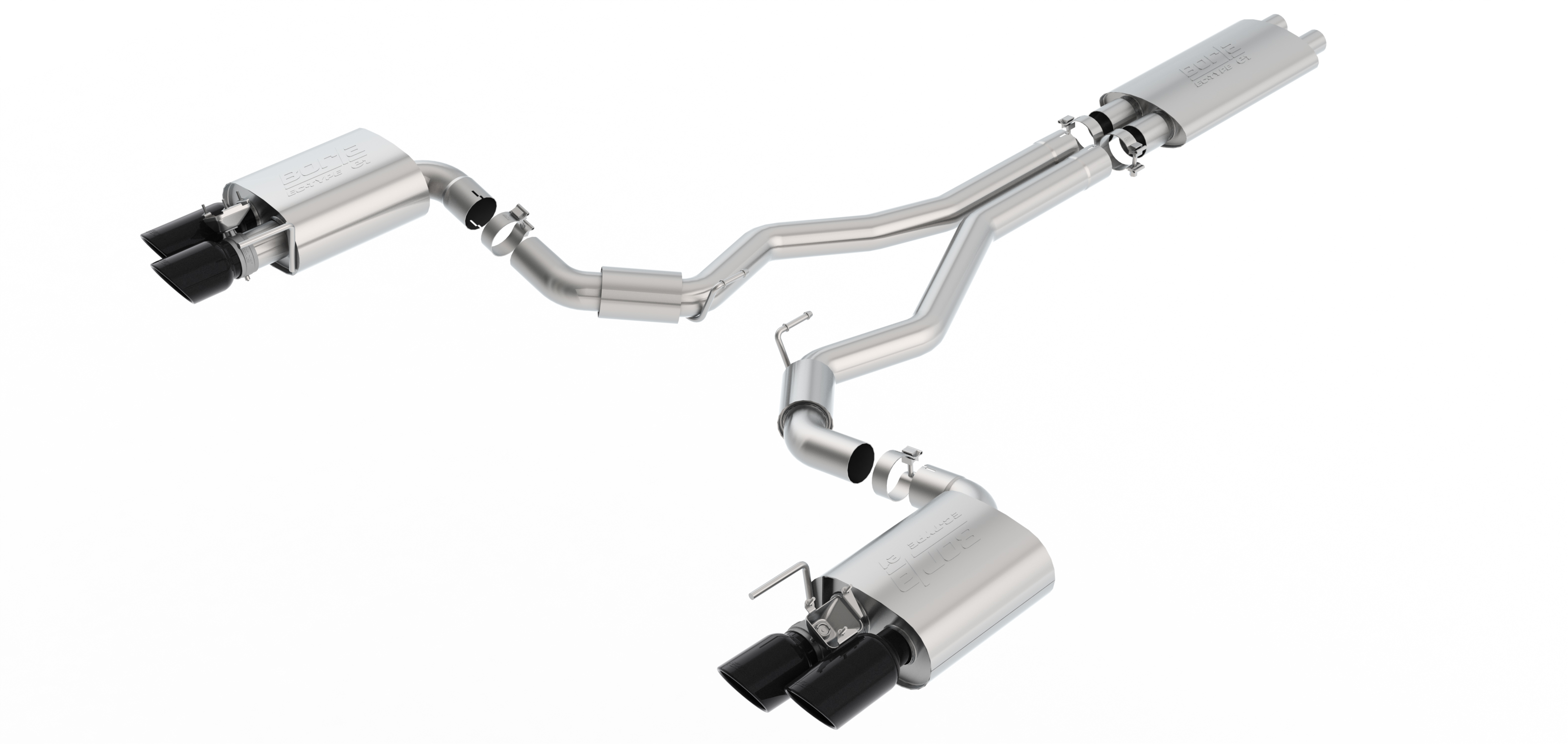 ECE Approved, Touring Cat-Back Exhaust System, 2018-2020 Mustang V8 5.0L Automat