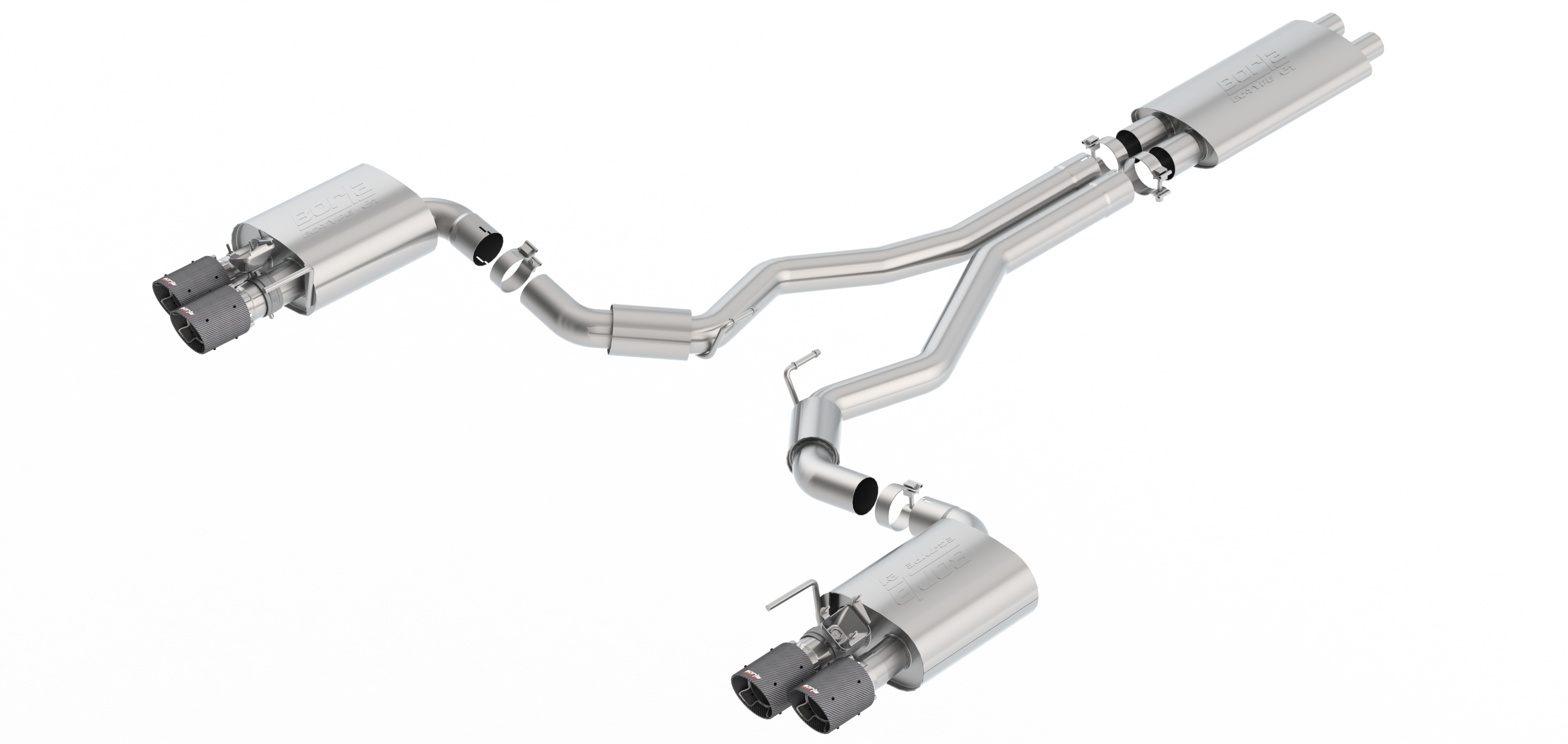 ECE Approved, Touring Cat-Back Exhaust System, 2018-2020 Mustang V8 5.0L Automat