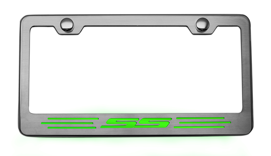 2010-2019 Camaro Rear License Frame  SS Carbon Fiber Synergy Green, ; 102097-SGRN - Synergy Green Solid vinyl