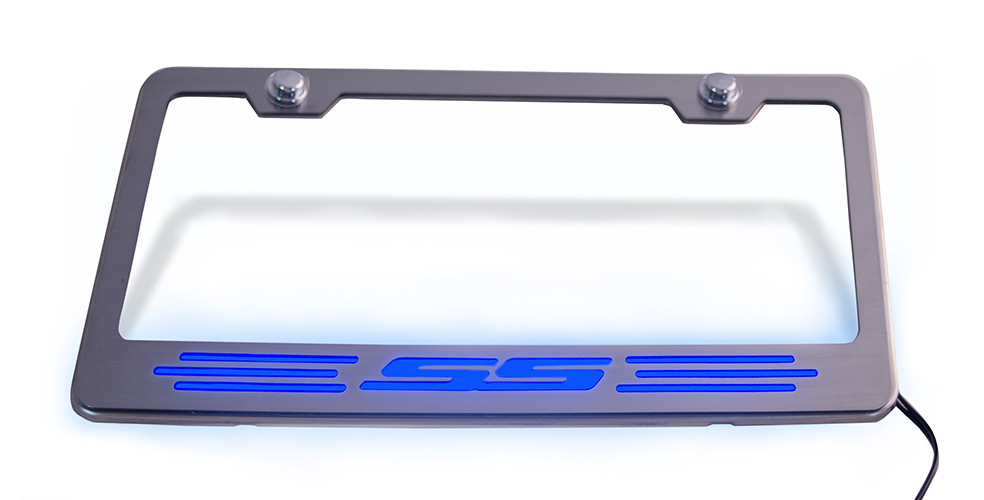 2010-2019 Camaro Rear License Frame  SS Illum. Blue, ; 102097-BLUL - Illuminated Blue LED