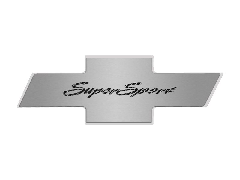 2010-2015 Camaro Hood Badge "Super Sport" Stainless Emblem fits factory hood pad Satin Black, ; Fits all 2010-2015 Camaros