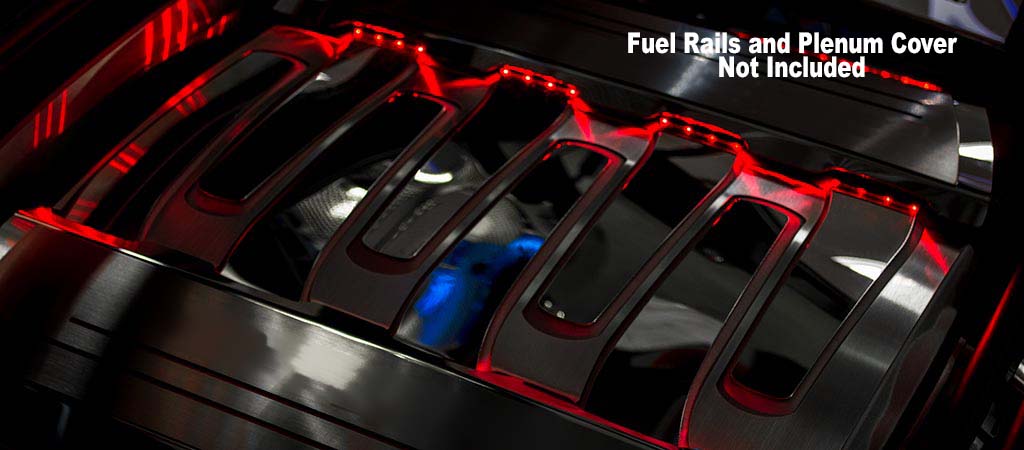 2016-2019 Chevrolet Camaro SS V8 Illuminated Fuel Rail Kit, American Car Craft Illuminated Fuel Rail Kit Yellow LED