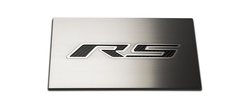 2016-2019 Chevrolet Camaro, Fuse Box Cover RS Top Plate Black Satin Stainless Top Plate w/ Polished RS