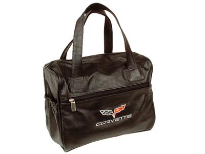 C7 Corvette Leather Car Kit Bag - C6 Embroidered Emblem